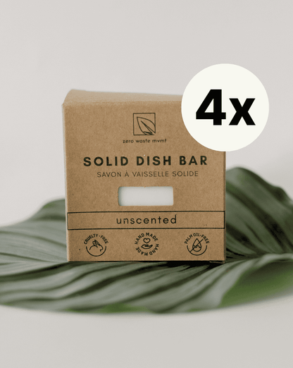 Solid Dish Soap Bar | Unscented | 4 Pack Dish Soap Bar Zero Waste MVMT 