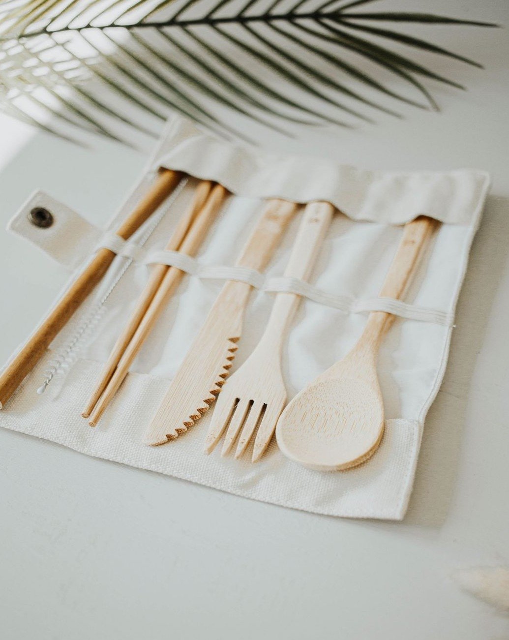 Travel Bamboo Utensil Set With Pouch Zero Waste MVMT 