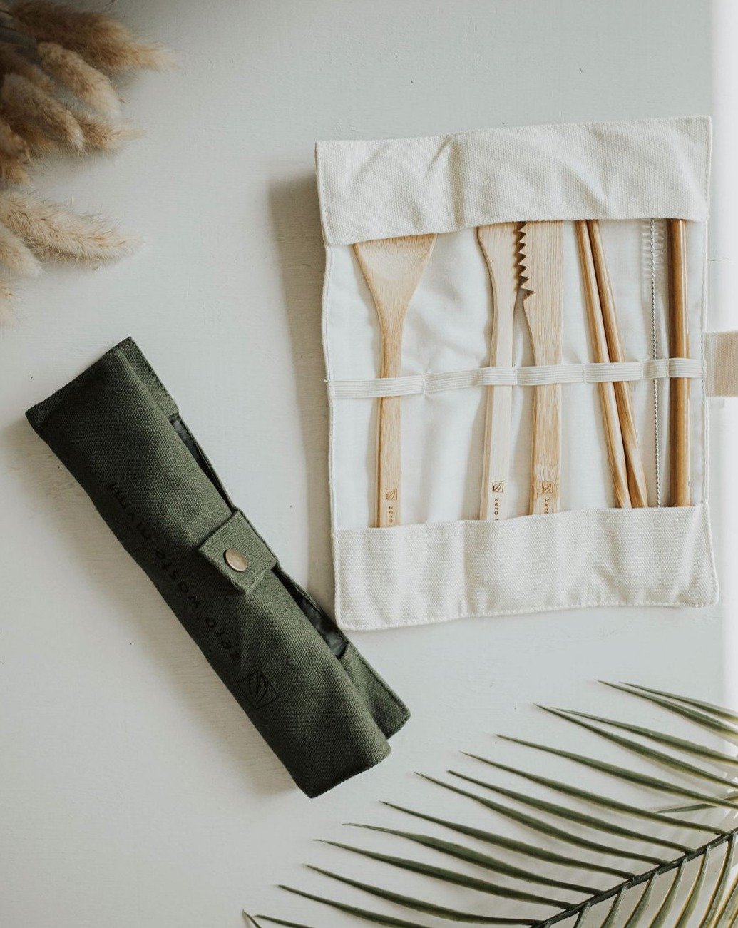 Travel Bamboo Utensil Set With Pouch Zero Waste MVMT 